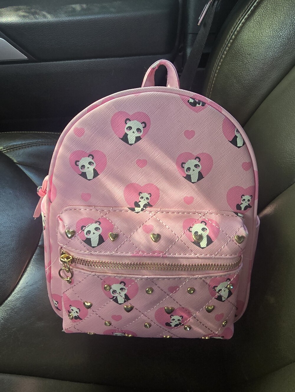 Source Unknown Pink Panda Heart Kids Mini Backpack
